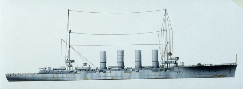 Artist’s depiction of SMS Karlsruhe.